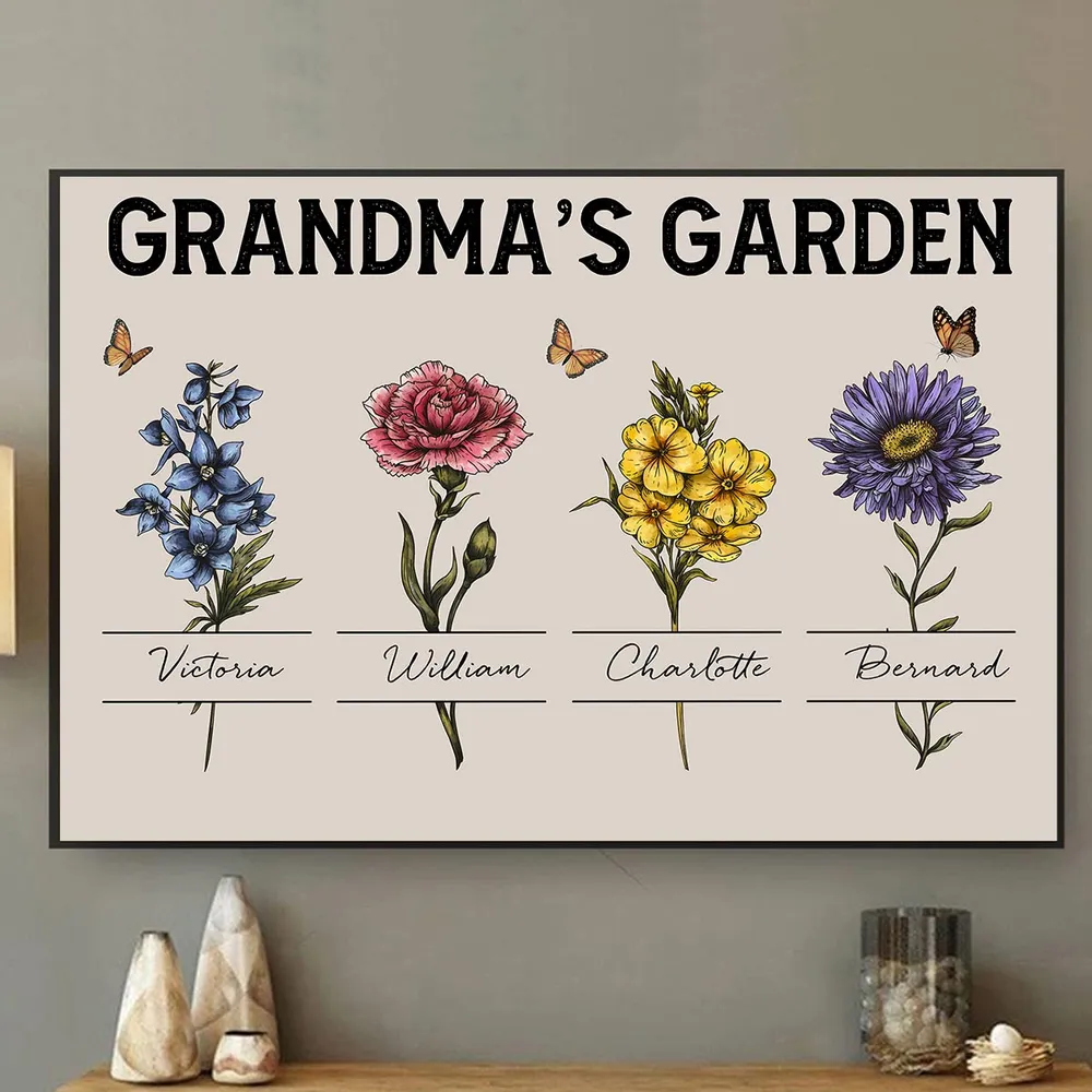Personalized Grandma Gift - Custom Birth Month Flower Poster - Image 6