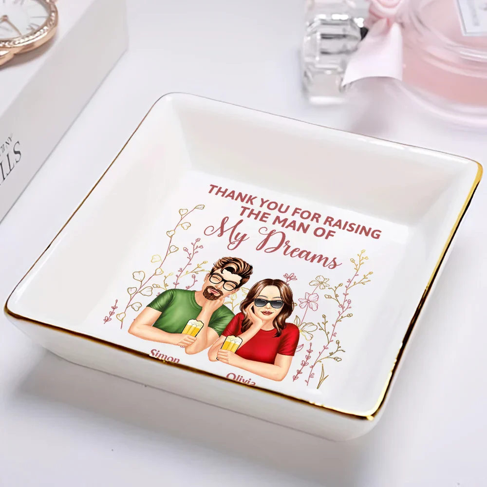 Thank You for Raising Me – Personalized Ceramic Jewelry Dish for Mother with Custom Names, Perfect Gift for Mother’s Day, Birthdays, or Special Occasions - Image 7