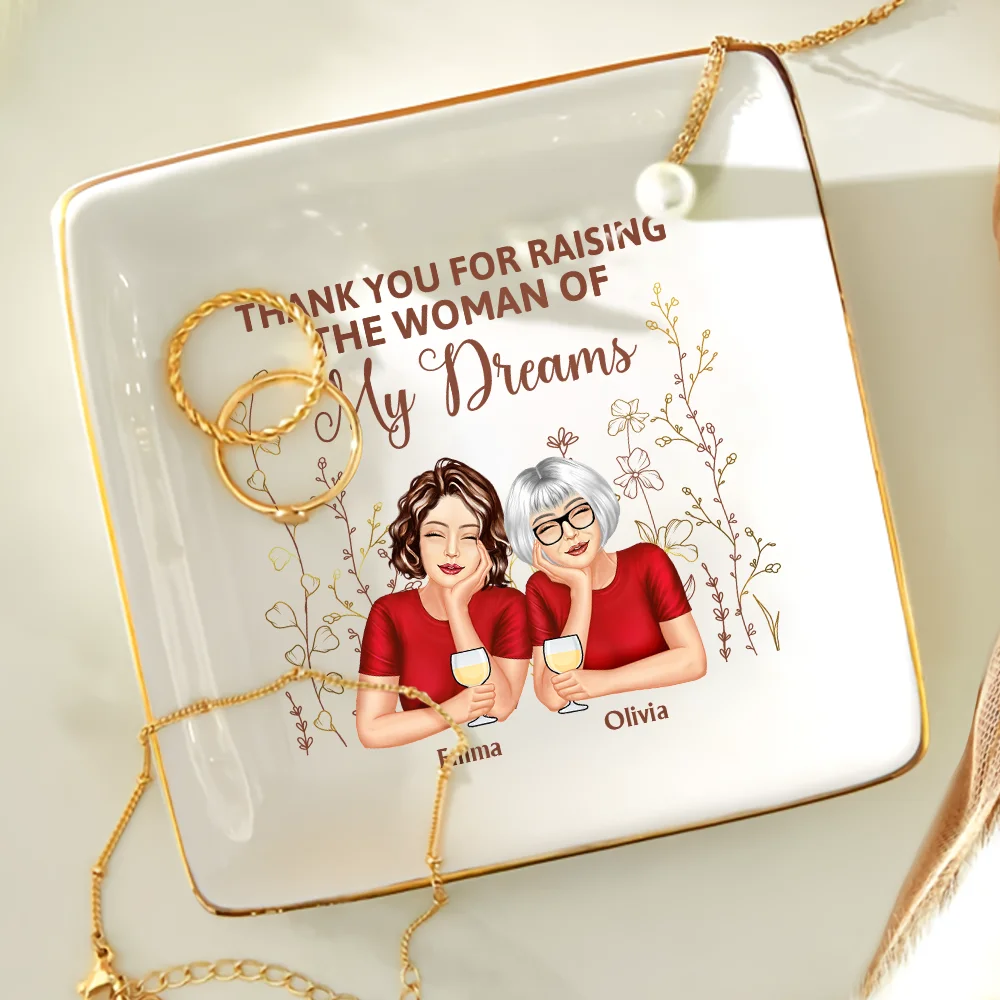 Thank You for Raising Me – Personalized Ceramic Jewelry Dish for Mother with Custom Names, Perfect Gift for Mother’s Day, Birthdays, or Special Occasions - Image 9