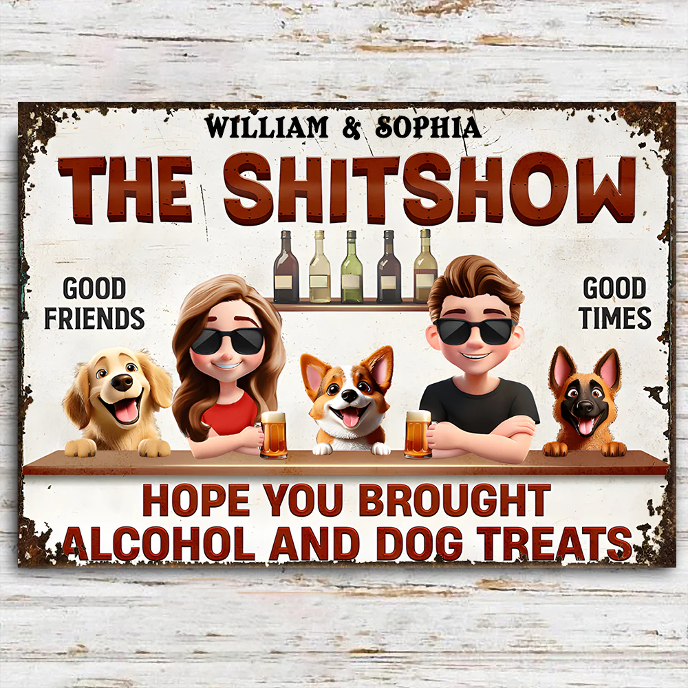 Personalized Iron Sign for Couples & Dog Lovers - Custom Outdoor Decor - Image 2
