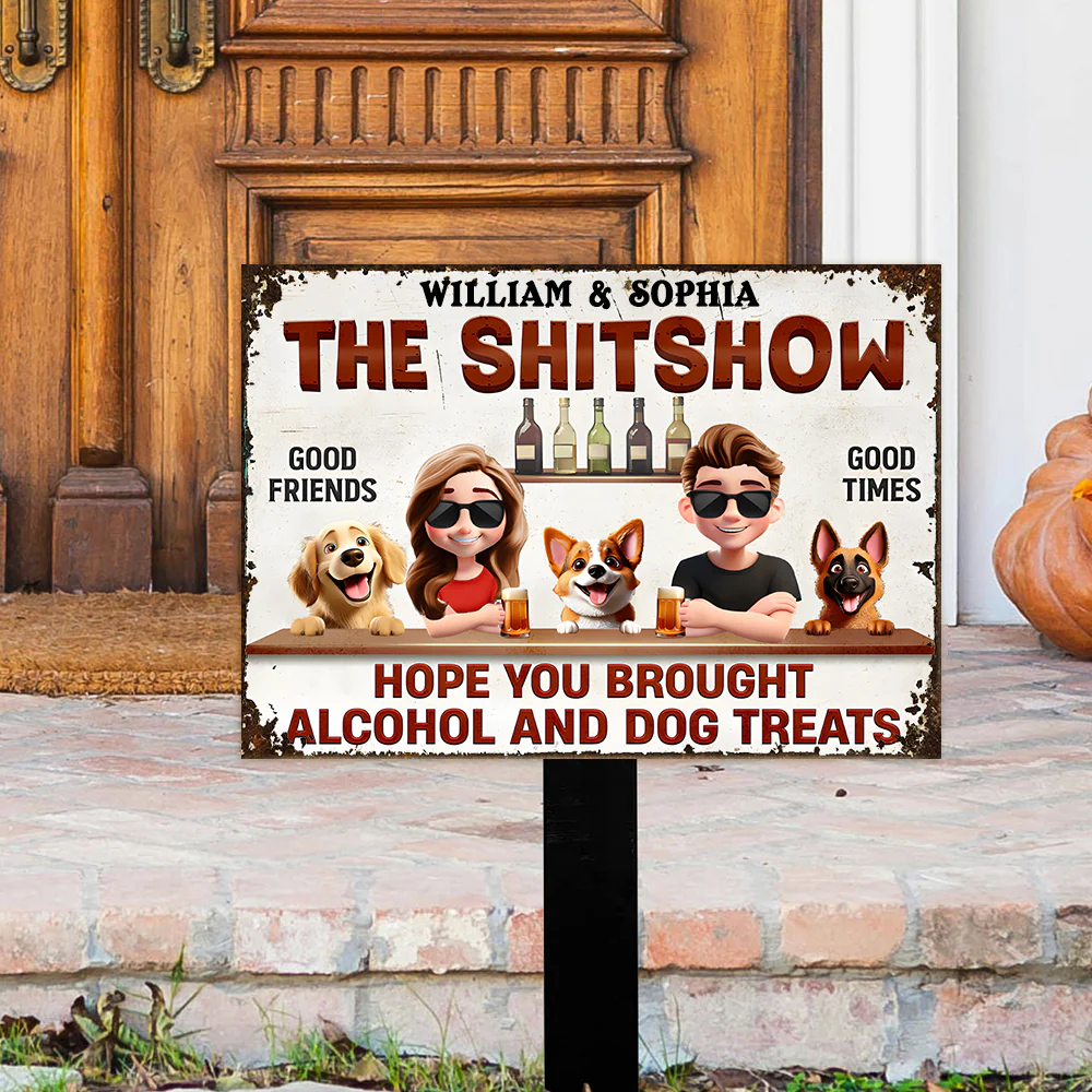 Personalized Iron Sign for Couples & Dog Lovers - Custom Outdoor Decor - Image 3