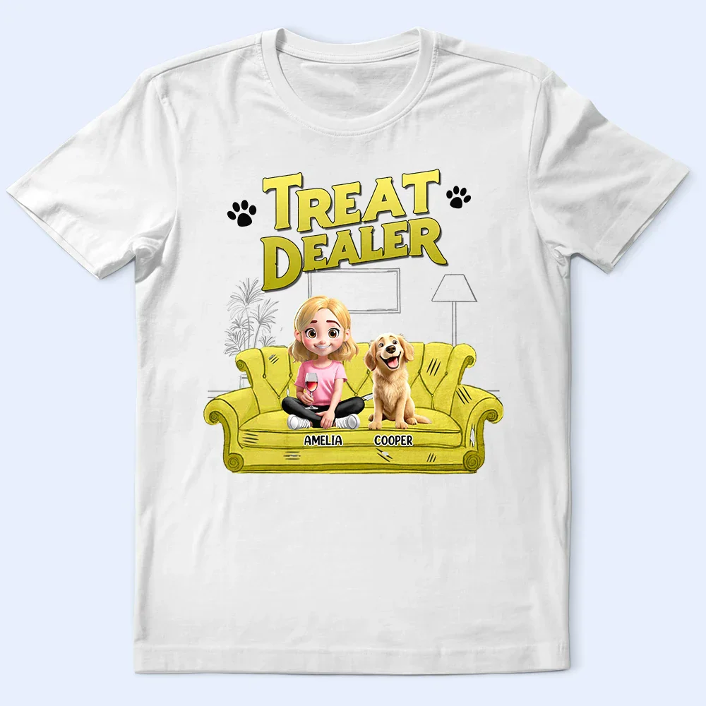 Treat Dealer – Funny Personalized Dog Lover T-Shirt, Women’s Tee, Sweatshirt and Hoodie – Ideal Gift for Dog Owners and Pet Lovers - Image 5