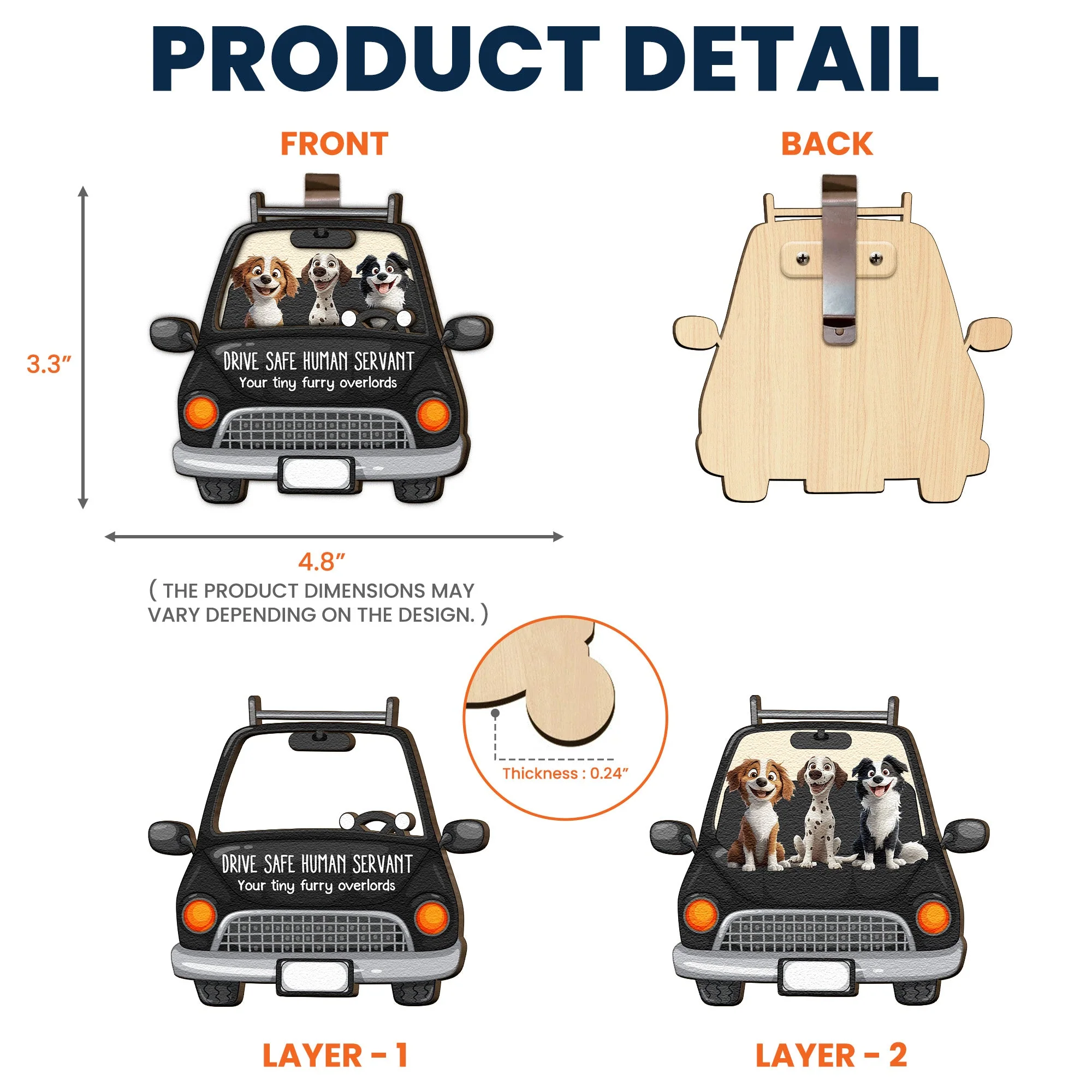 Personalized Dog Car Visor Clip - 'Drive Safe' Custom Pet Illustration Gift - Image 4