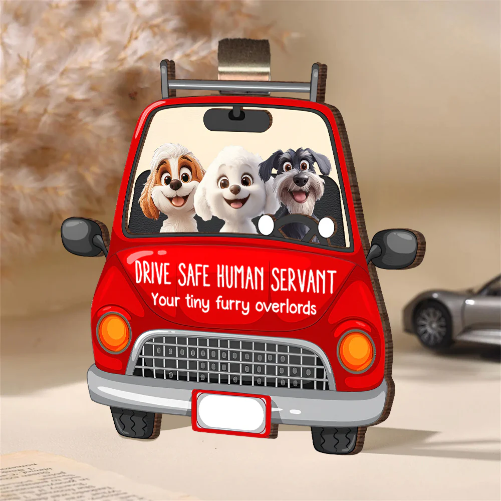 Personalized Dog Car Visor Clip - 'Drive Safe' Custom Pet Illustration Gift - Image 5