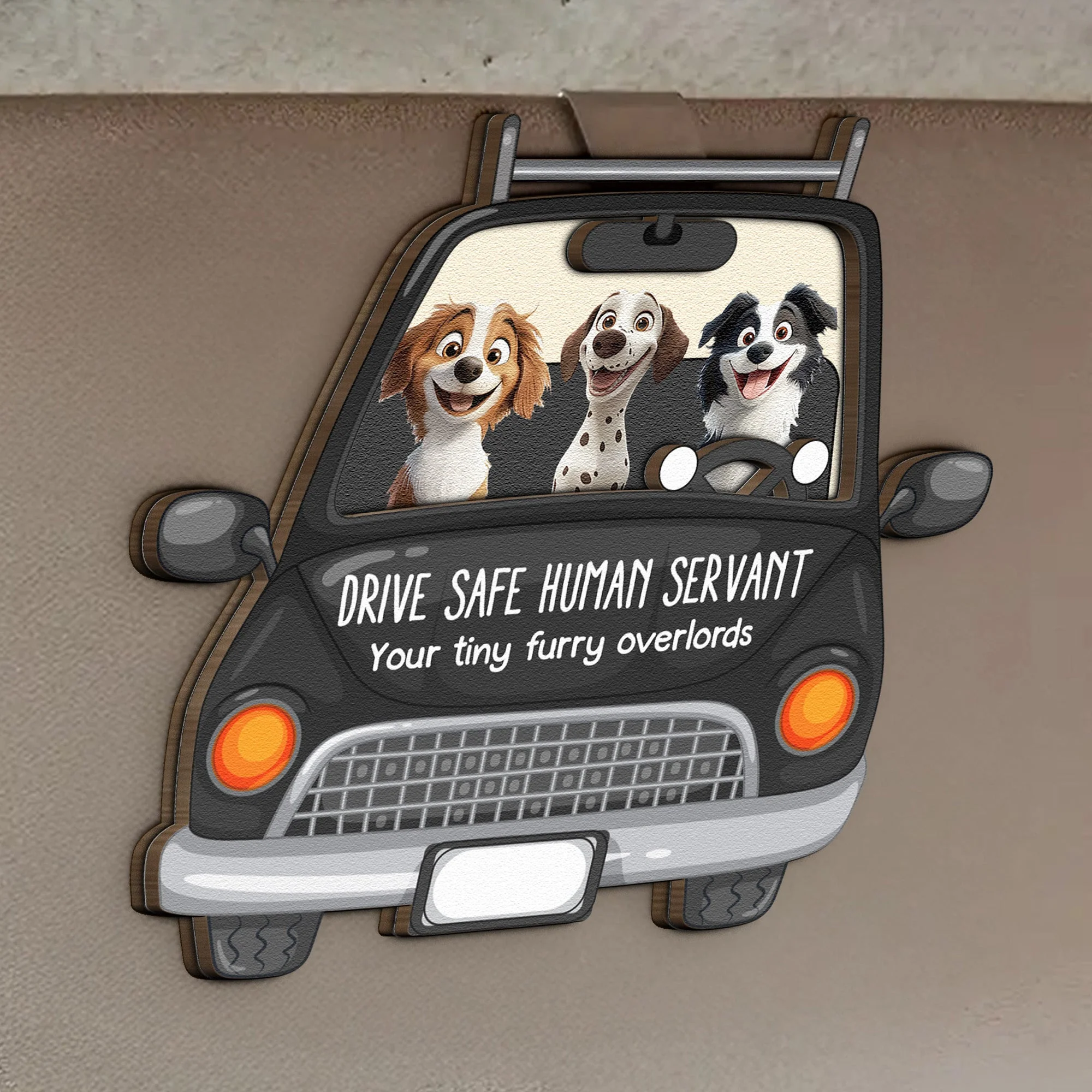 Personalized Dog Car Visor Clip - 'Drive Safe' Custom Pet Illustration Gift - Image 7