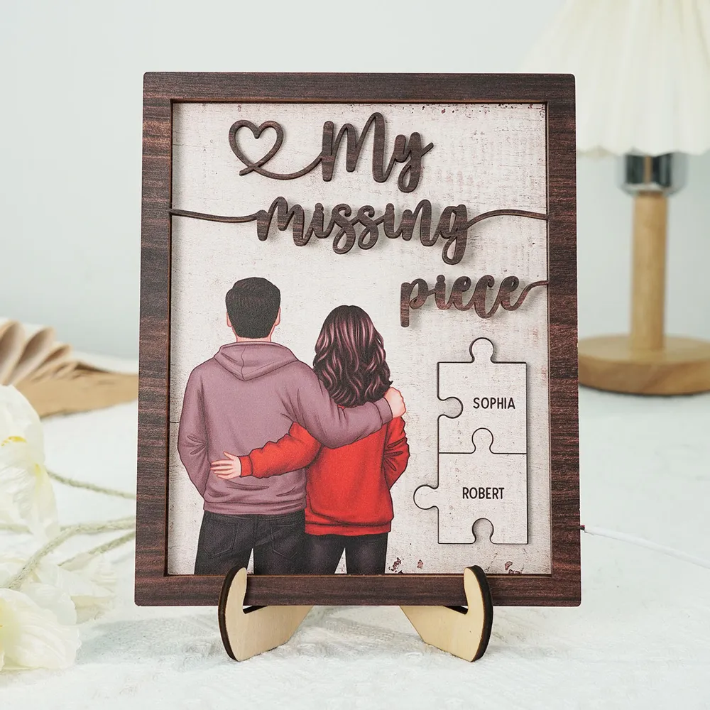 Personalized LED Wooden Plaque - Custom Couple Puzzle Names Gift - Image 7