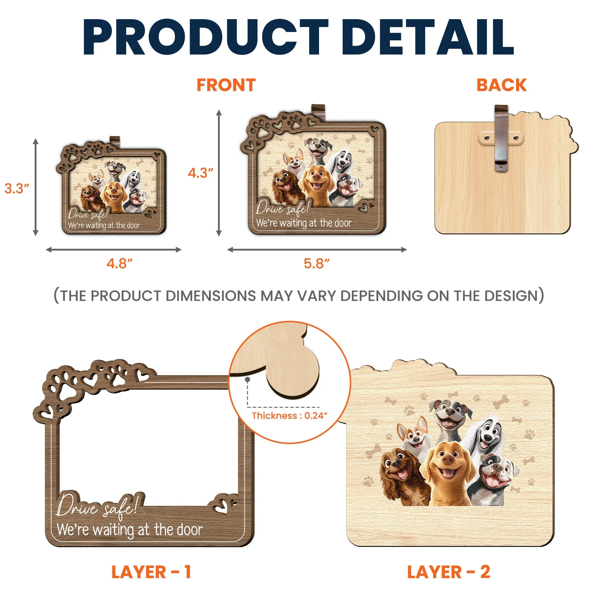 Drive Safe, We’re Waiting – Personalized Dog-Themed Car Visor Clip for Pet Owners - Image 7