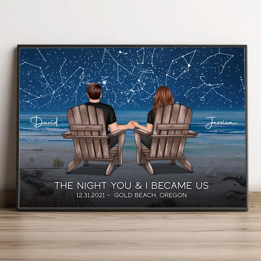 Personalized Poster of Our Starry Night – Custom Couple Poster – ‘The Night You & I Became Us’ – Ideal Gift for Lovers, Wedding, or Anniversary - Image 4