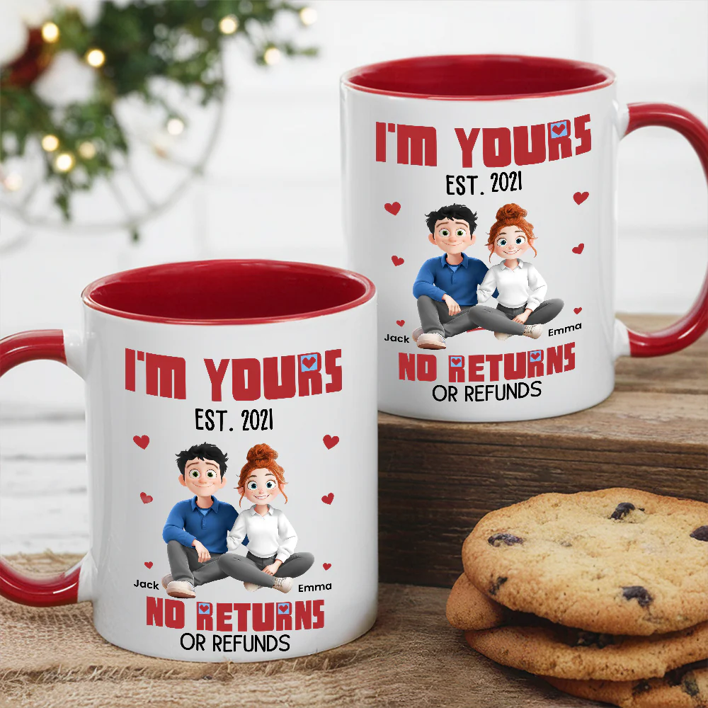 Custom Ceramic Couples Mug with Personalized Names - Image 2