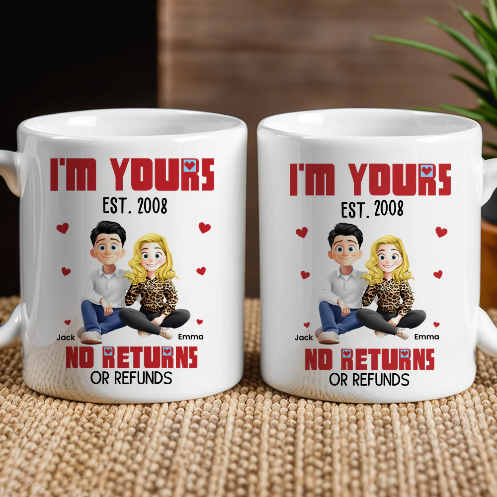 Custom Ceramic Couples Mug with Personalized Names - Image 3