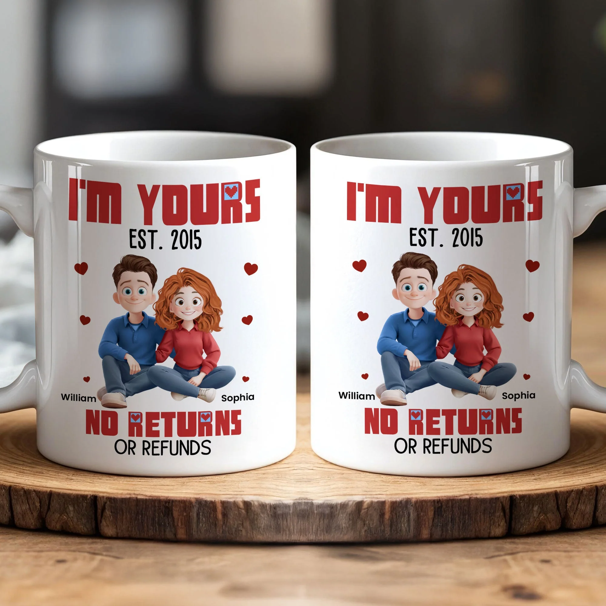 Custom Ceramic Couples Mug with Personalized Names - Image 6