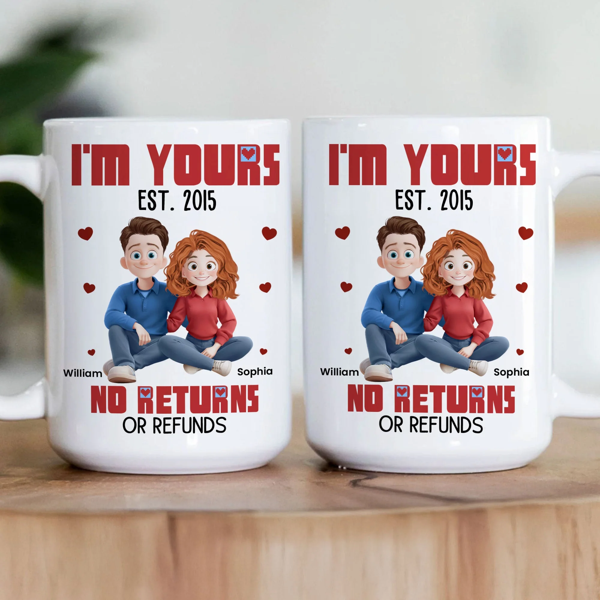 Custom Ceramic Couples Mug with Personalized Names - Image 7