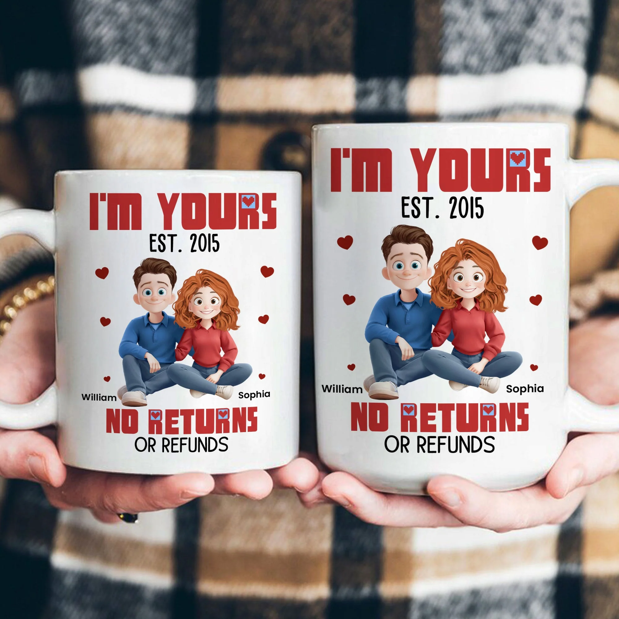 Custom Ceramic Couples Mug with Personalized Names - Image 8