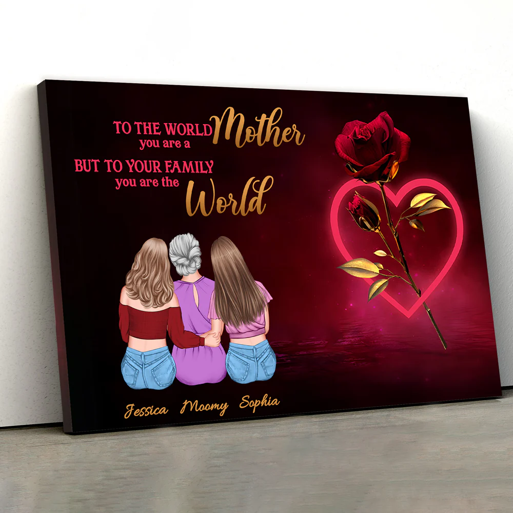 Personalized Mother's Day Poster | Loving Embrace Design - Custom Canvas & Gift Options - Image 2