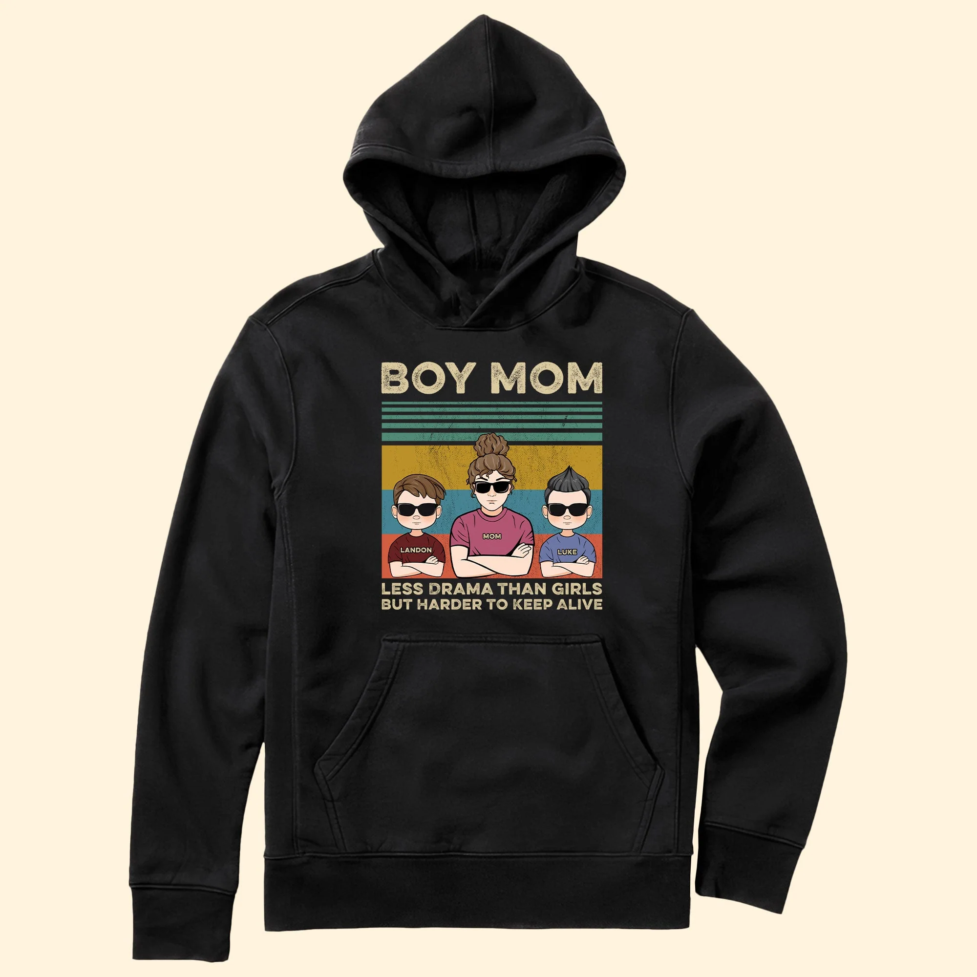 Boy Mom Retro Graphic Shirt - Personalized Family Matching Outfit for Cool Moms and Sons - Custom Name Gift - Image 8
