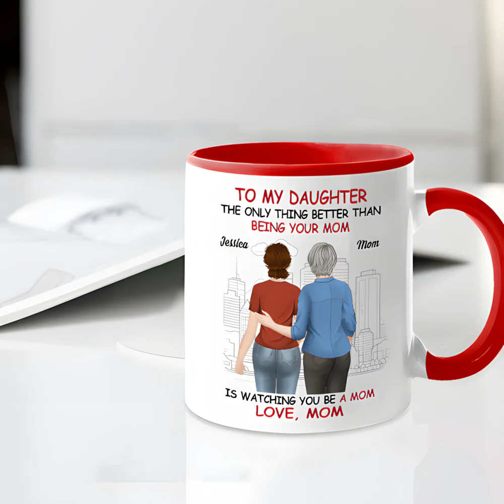 To My Daughter – Father or Mother & Daughter Back View Mug, Keychain, Canvas & More, A Heartfelt Gift from Dad or Mom for Mother’s Day or Birthday - Image 4