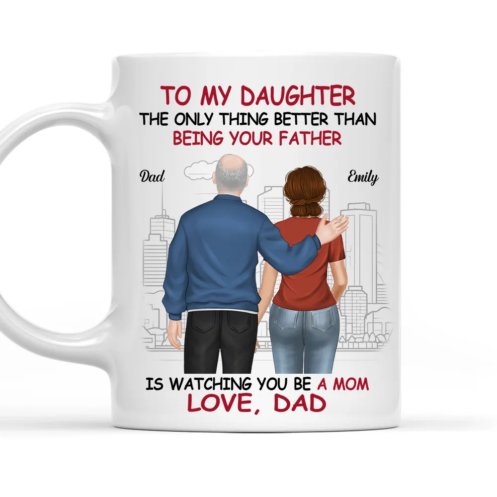 To My Daughter – Father or Mother & Daughter Back View Mug, Keychain, Canvas & More, A Heartfelt Gift from Dad or Mom for Mother’s Day or Birthday - Image 5