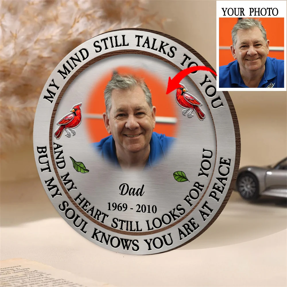 Custom Car Hanger for Loss of Mom - Sentimental Photo Keepsake - "My Mind Still Talks To You" - Unique Memorial Gift - Image 2