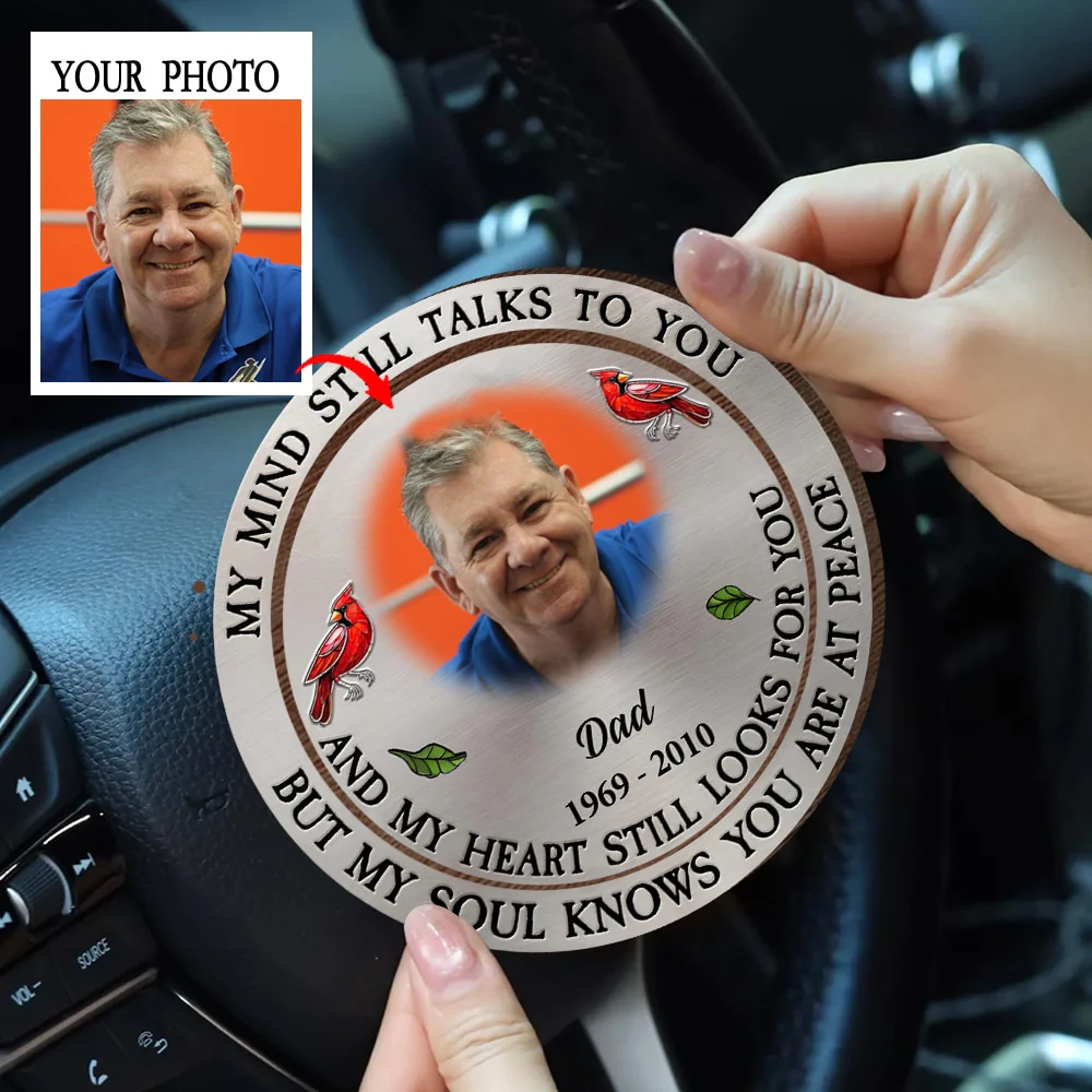 Custom Car Hanger for Loss of Mom - Sentimental Photo Keepsake - "My Mind Still Talks To You" - Unique Memorial Gift - Image 3