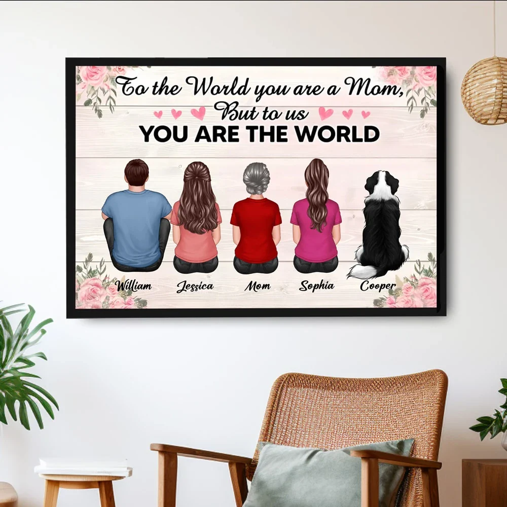 To the World, You Are a Mom – Personalized Poster, Keychain, Plaque, Ornament, Pillow, Wallet Card, and More, Family Gift for Mother - Image 3