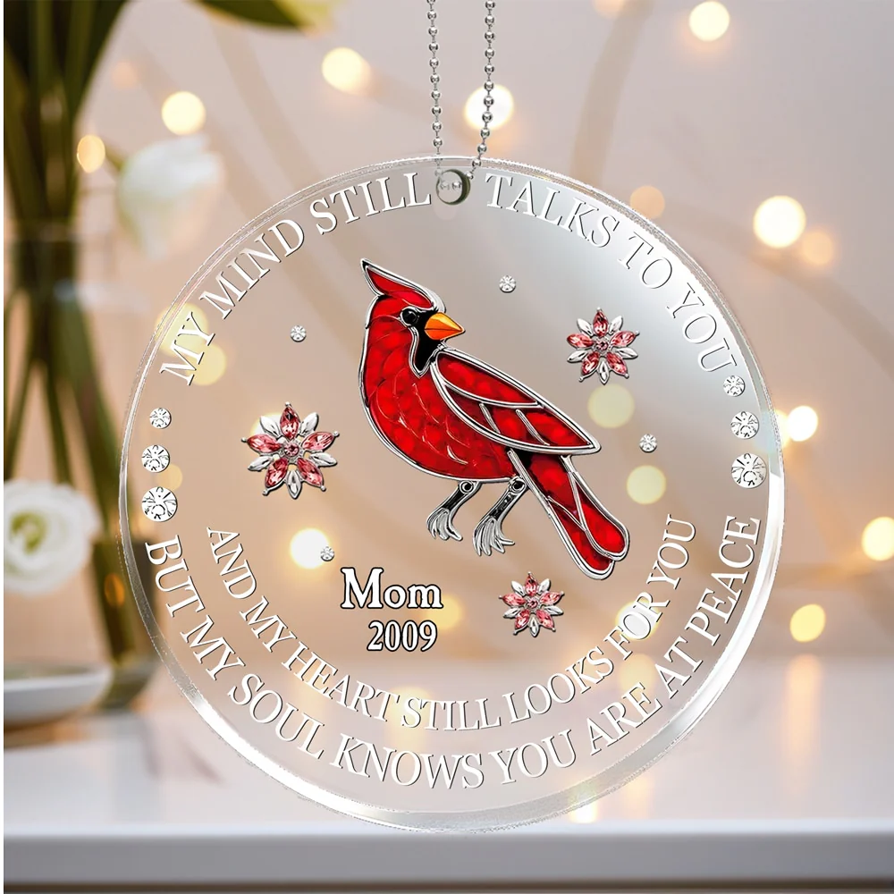 Custom Acrylic Memorial Ornament - Personalized Remembrance Gift - Choose Your Own Symbol & Name Tribute