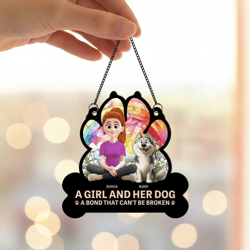 Custom Dog Lover Ornament – Heartfelt Wooden Decor for Dog Moms – Perfect Gift for Pet Owners - Image 5