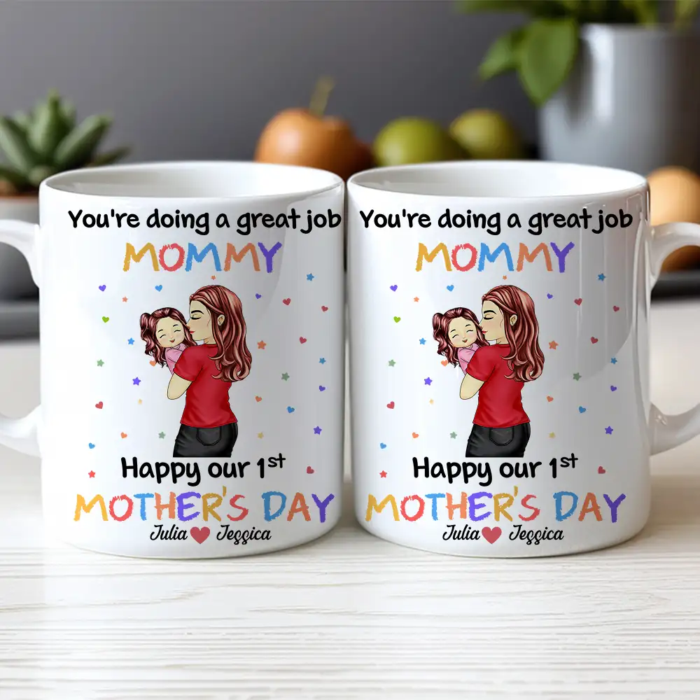 You're Doing a Great Job Mommy Personalized Two-Tone Mug, Happy Mother's Day Gift For Wife, Heartfelt Gift for New Moms, Customizable White Ceramic Mug & Two-Tone Mug - Image 2