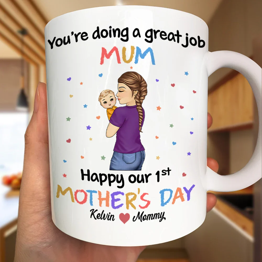 You're Doing a Great Job Mommy Personalized Two-Tone Mug, Happy Mother's Day Gift For Wife, Heartfelt Gift for New Moms, Customizable White Ceramic Mug & Two-Tone Mug - Image 7