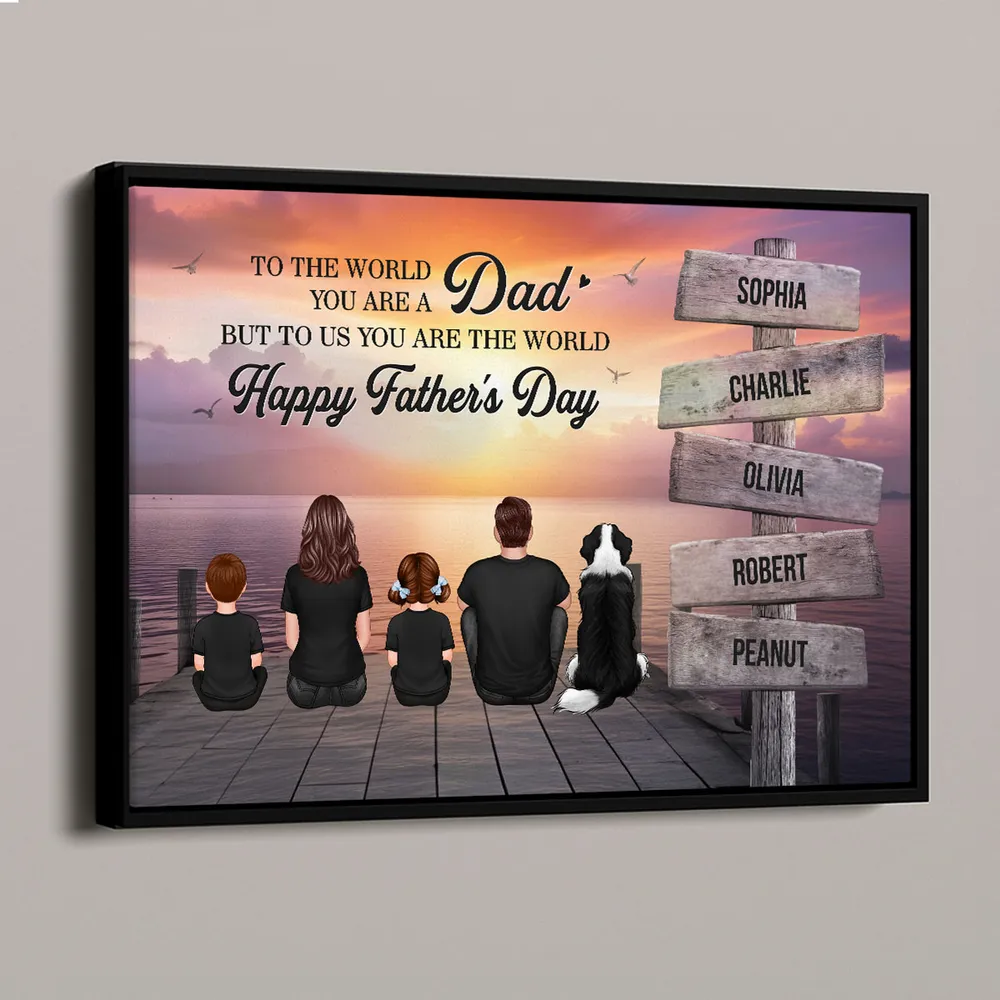 Personalized Family Back View Poster for Dad | Custom Canvas Gift - Image 2