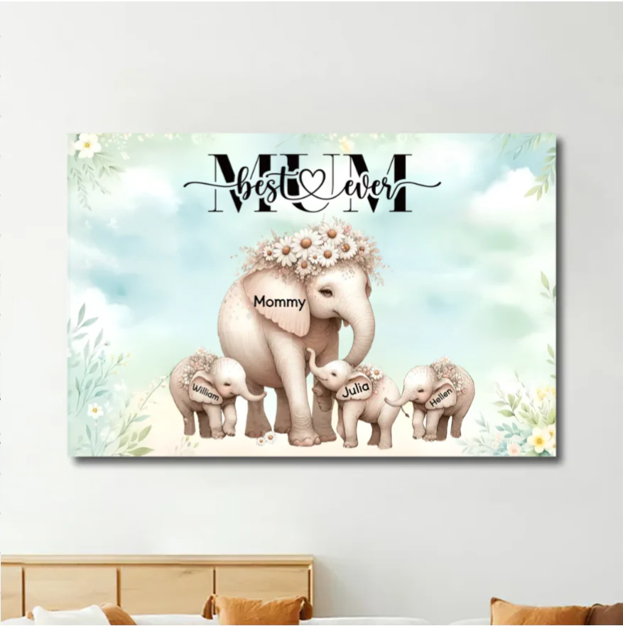 Personalized Mom Elephant Ornament – Custom Car Hanger for Mother - Image 6
