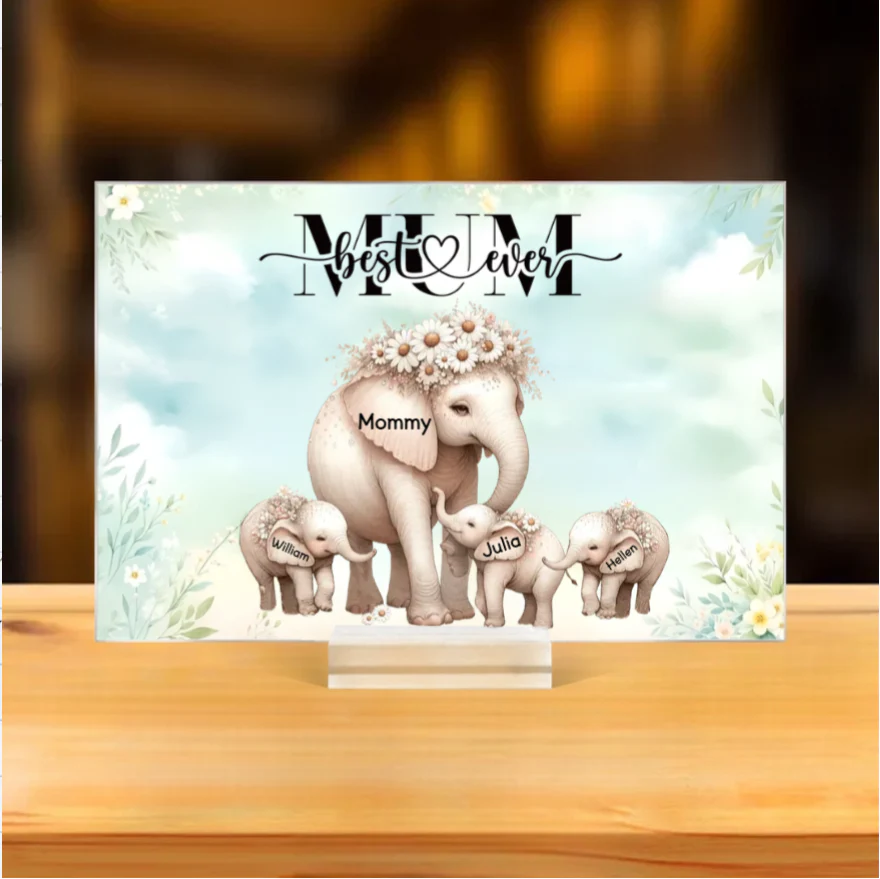 Personalized Mom Elephant Ornament – Custom Car Hanger for Mother - Image 8