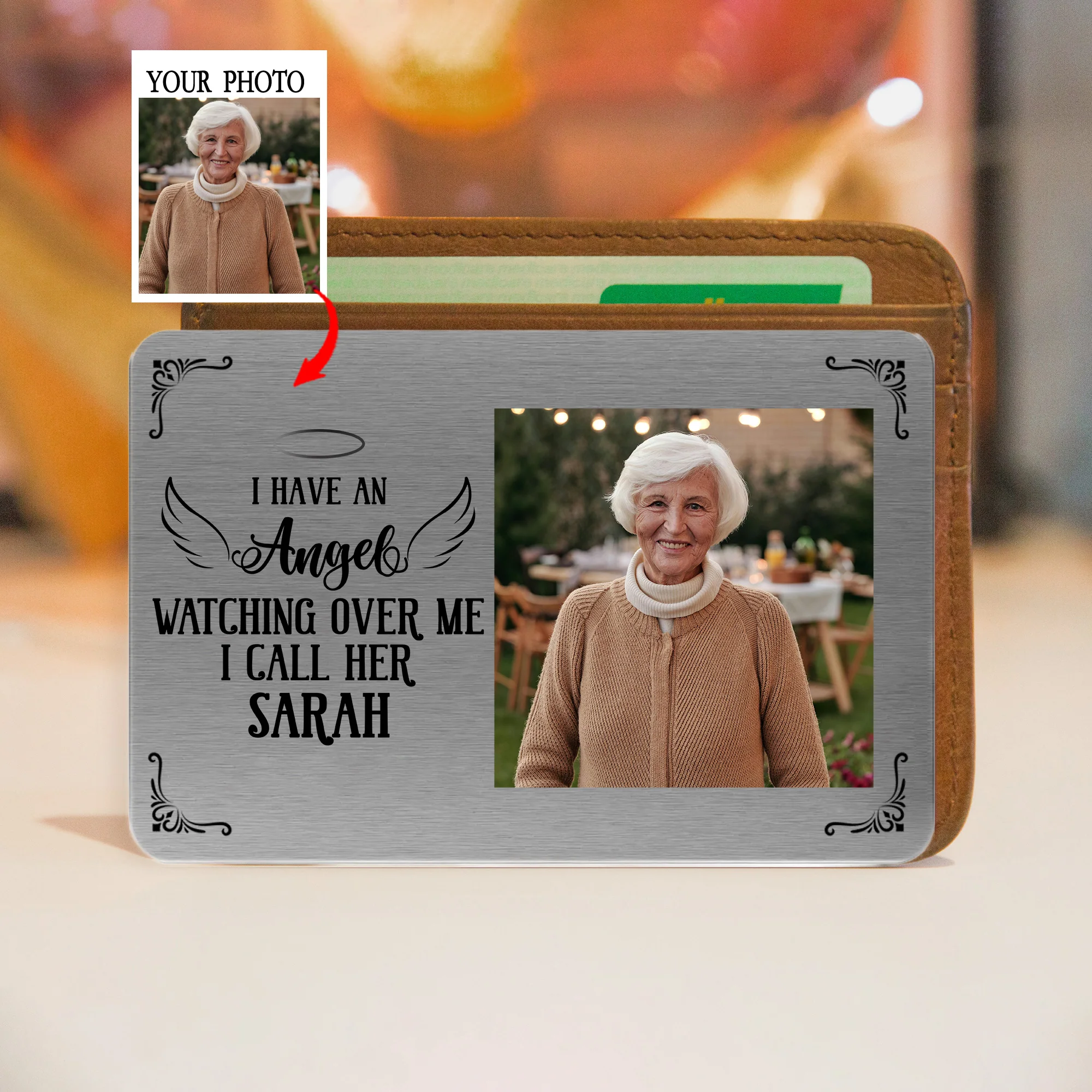 Custom Wallet Card – Forever Guardian Angel, A Special Gift for Remembering Loved Ones - Image 2