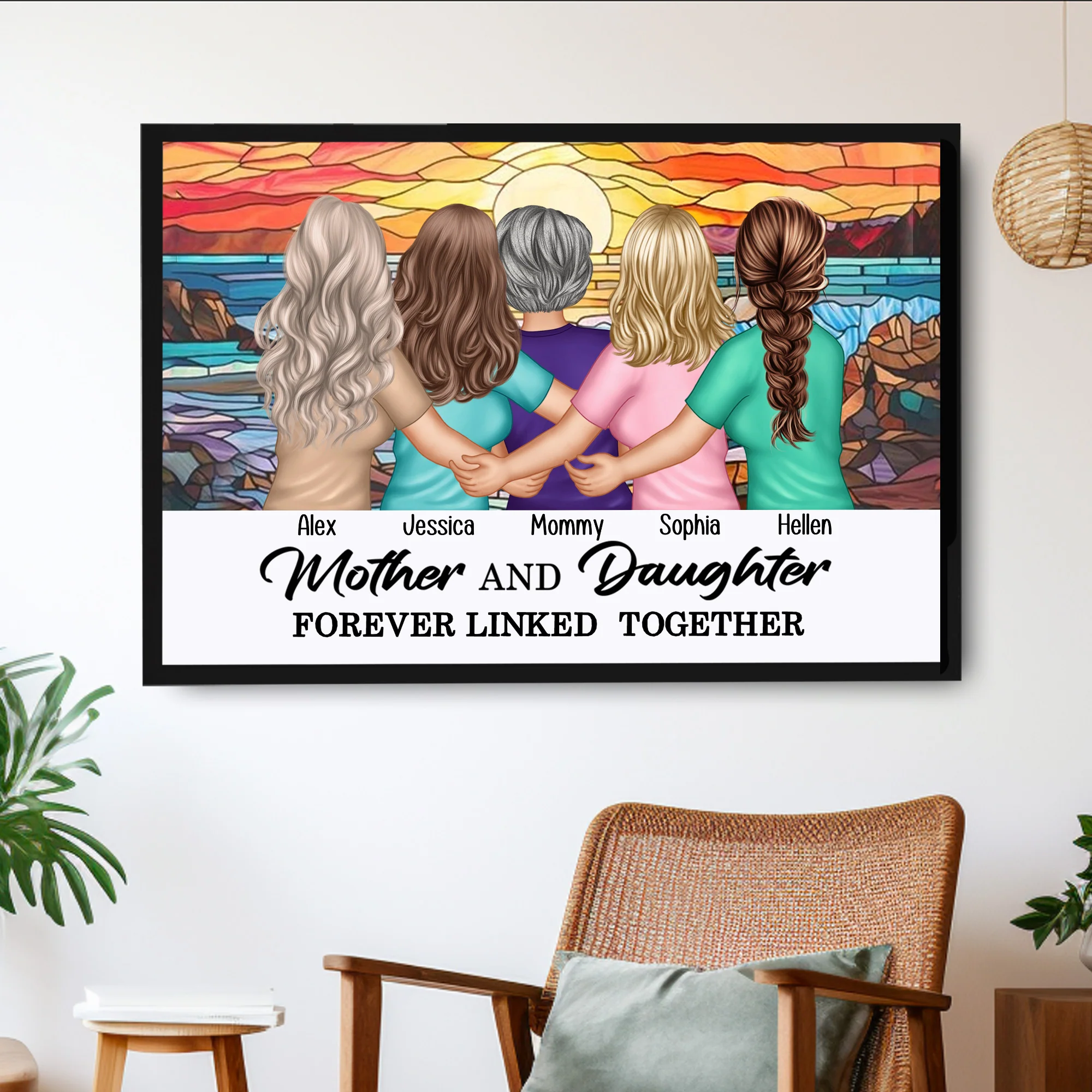 'Forever Linked Together' Mother-Daughter Sunflower Poster - Perfect Keepsake for Mom - Image 2