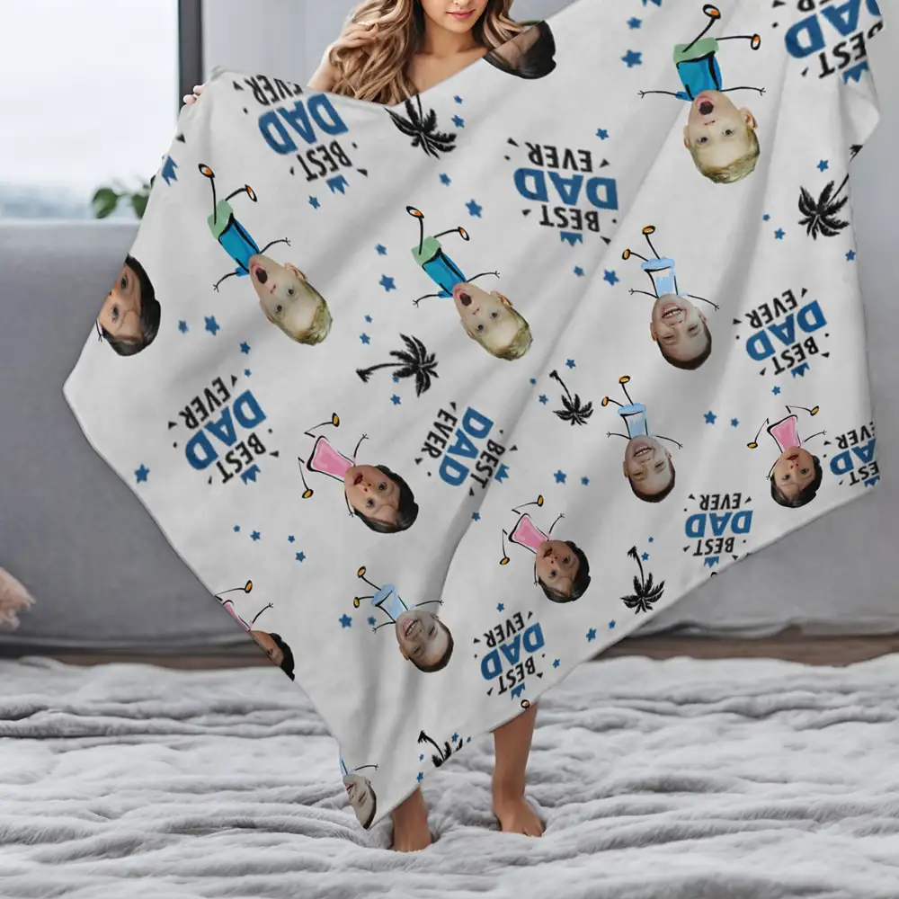 Personalized Sweatpants & Blanket – Best Dad Ever Custom Photo Gift for Father’s Day & Christmas - Image 11