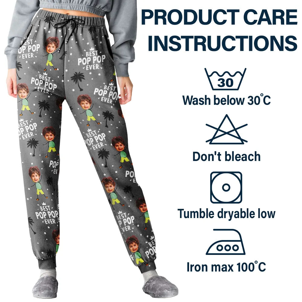 Best Dad Ever Sweatpants – Fun Personalized Pajamas with Kids’ Faces – Perfect Gift for Father’s Day or Birthdays - Image 3