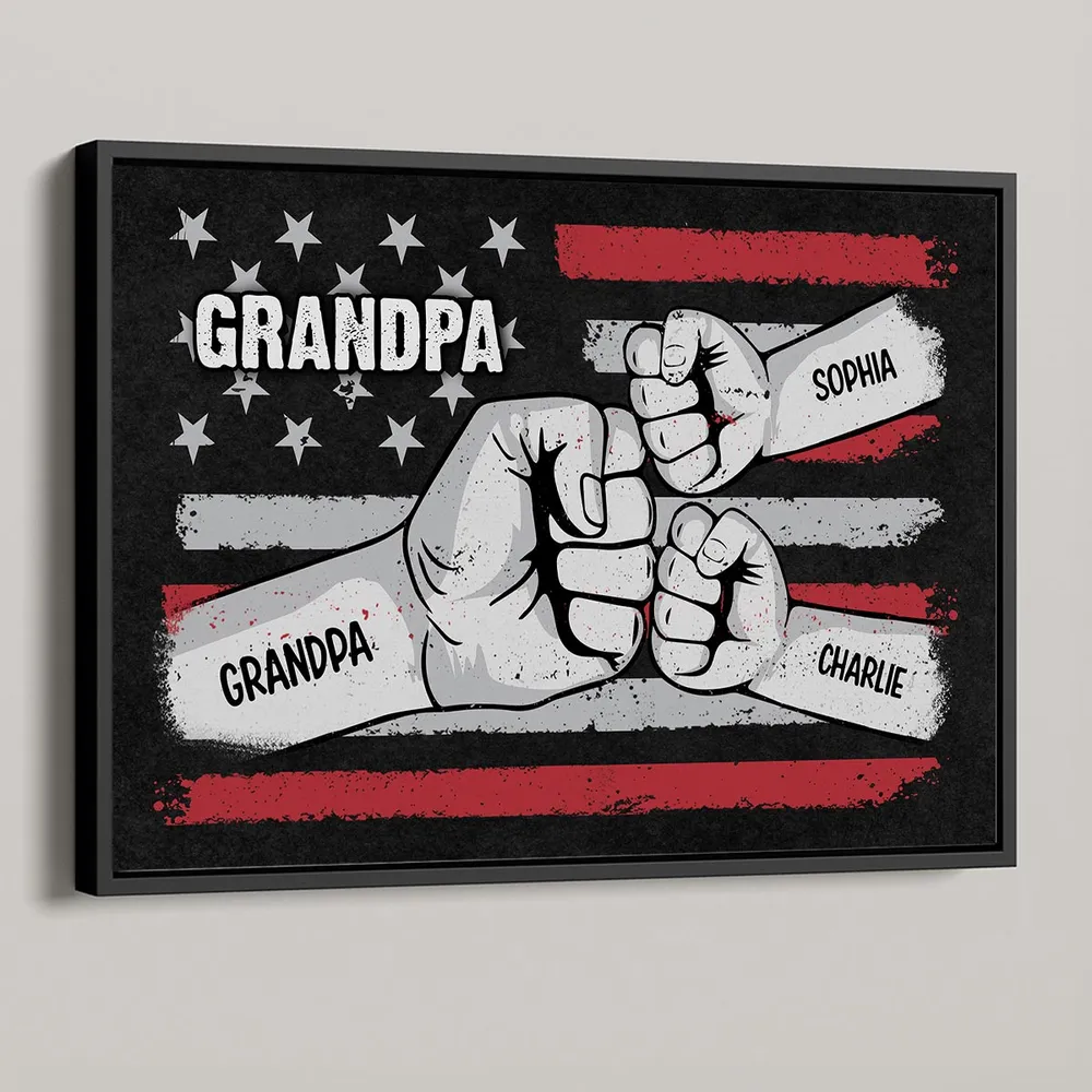 Custom Dad & Kids Fist Bump Canvas Poster - Personalized Father's Day Gift - Image 10