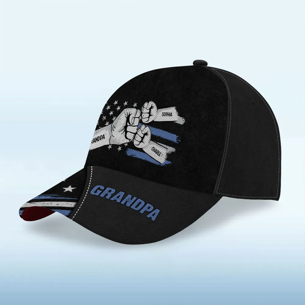 Customizable Family Name Hat - Personalized Fist Bump Cap for Grandpa - Image 6
