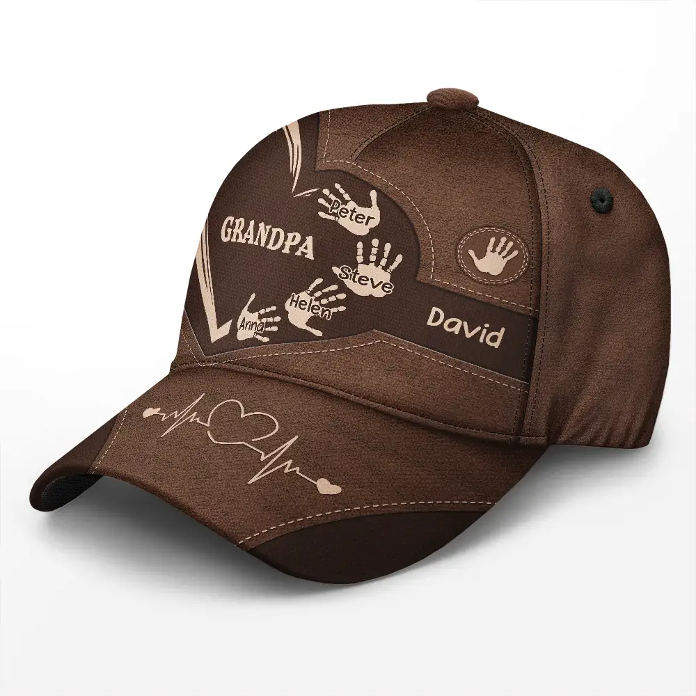 Customized Grandpa Classic Cap with Kids’ Handprints – Sentimental Gift for Father’s Day - Image 5