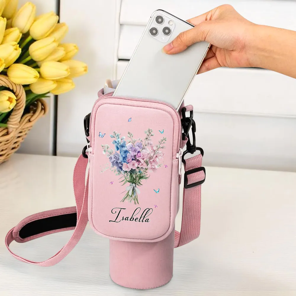 Custom Water Bottle Carrier Bag with Name - Unique Gift for Women - Image 7