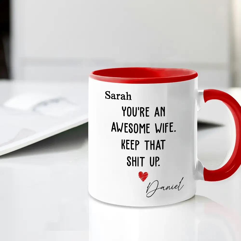 You're an Awesome Wife Custom White Ceramic Mug – Personalized Gift for Her from Husband - Image 2