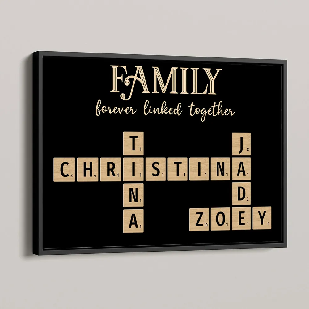 Family Forever Linked – Personalized Family Scrabble Poster, Keychain, Plaque, Ornament, Pillow, Cup, Sign, and Wallet Card for Mother’s Day or Family Gifts - Image 9