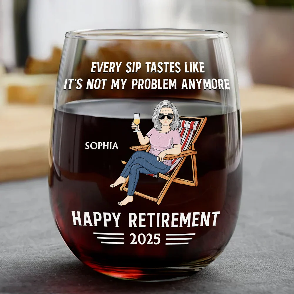 Personalized Retirement Wine Glass – Custom Gift for Retirees - Image 5