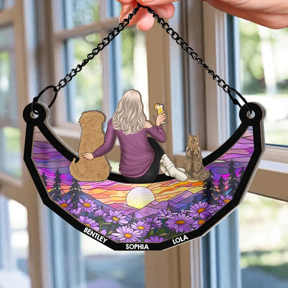 Personalized Pet and Owner Back View Ornament – Wood and Acrylic Combination for Unique Home Decor or Keepsake - Image 8