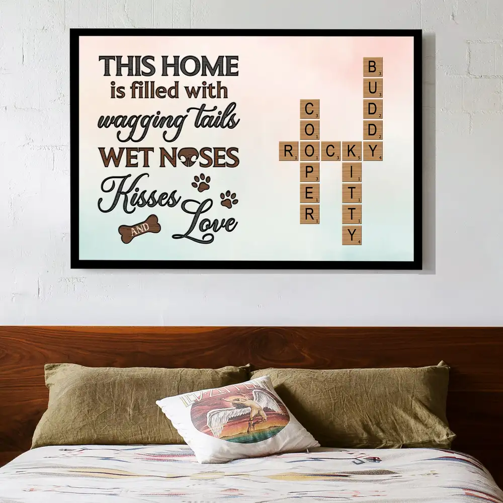 A House is Not a Home Without Paw Prints – Custom Pet Name Puzzle Poster, Ornament, Plaque, Pillow, Cup & More – Personalized Gift for Dog Lovers - Image 2