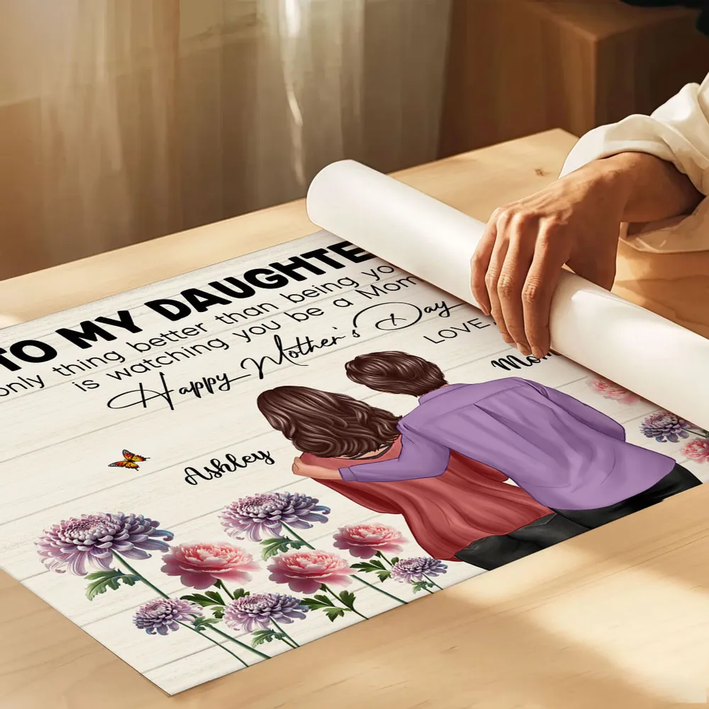 Personalized Mother’s Day Gift – To My Daughter From Mom, “Watching You Be a Mom” Poster with Birth Flower Design, Perfect Gift for Daughter - Image 6
