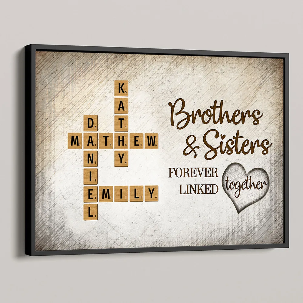 Personalized Brothers & Sisters Family Poster or Canvas – Scrabble Tile Design with Names, Perfect Gift for Siblings on Birthday or Family Reunion - Image 8