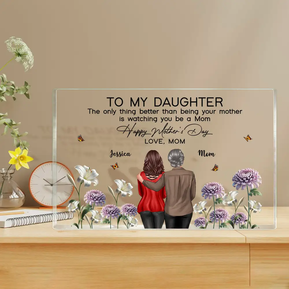 To My Daughter – “The Only Thing Better Than Being Your Mother is Watching You Be a Mom” – Personalized Birth Month Plaque for Mother’s Day Gift from Mother