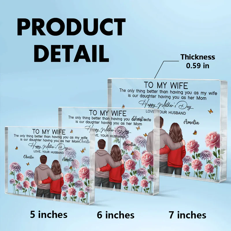 Custom Mother’s Day Gift – To My Wife – Personalized Poster, Plaque, Keychain, and More – A Gift to Cherish Forever - Image 5