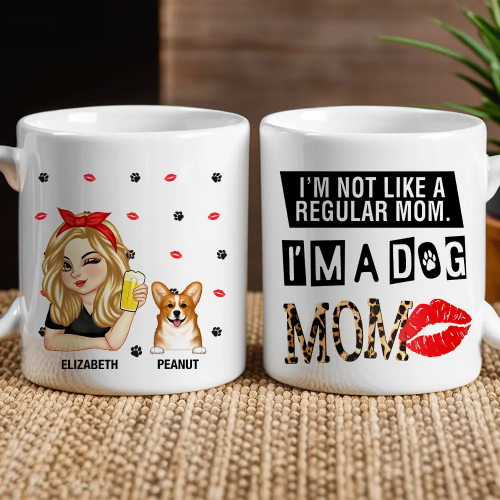 Custom Dog Mom Ceramic Mug - Personalized Two-Tone Cup for Dog Lovers - Image 2