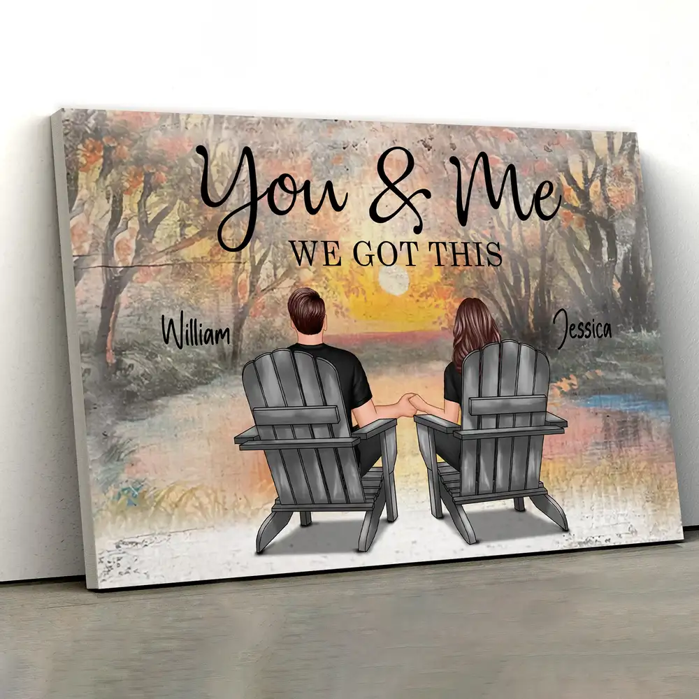You & Me β We Got This Personalized Poster, Romantic Beach Gift for Couples, Hand-in-Hand, Love on the Shore - Image 4